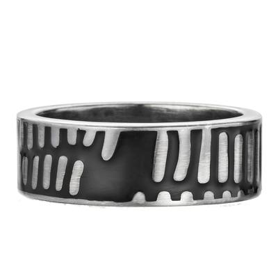 Fingerring CAÏ "925/- Sterling Silber oxidiert Australien" Gr. 58, schwarz (silbergrau), Fingerringe, Herren, 058 (18,5), Silber 925 (Sterlingsilber), Fingerring