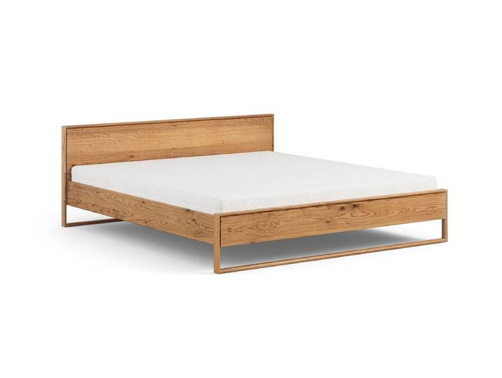 Feldmann-Wohnen Massivholzbett Adria (Bettgestell aus Massivholz, 1-tlg., Massivholz, geölte Oberfläche), 169x210x91cm / Wildeiche Natur