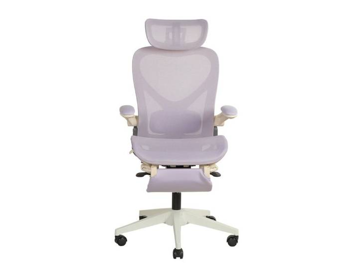 Chaise de bureau ergonomique pliable dossier rabattable appui-tête 3D mesh respirant violet JOINERY