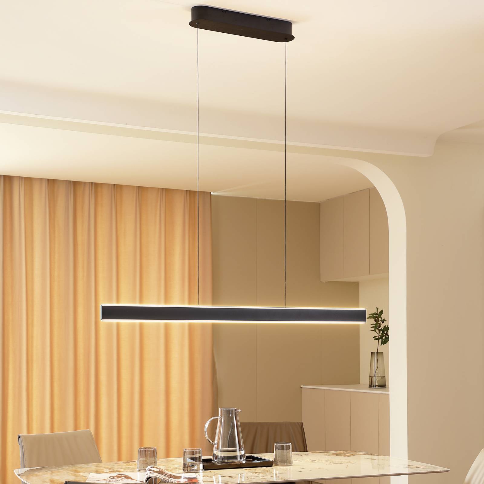 Pendant Light Philine Lucande, dimmable, Black, Living / Dining Room, Modern, Ceiling Light