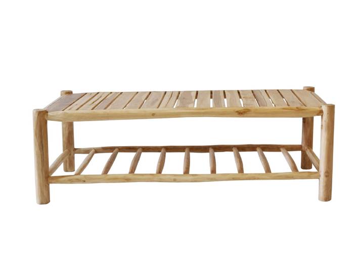 Möbilia Couchtisch aus Teakholz 140x45 cm