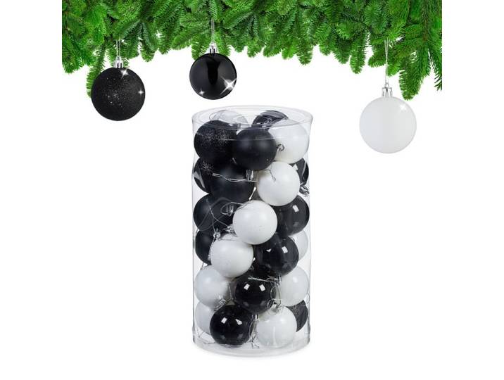 Relaxdays Kerstballen set van 30 plastic Ø 6 cm