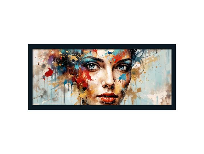 Toile Colorful Woman Protrait Matériau : Bois manufacturé, Papier Motif : Personnage Motif : Personnes & personnages Surface en bois : Plaxé