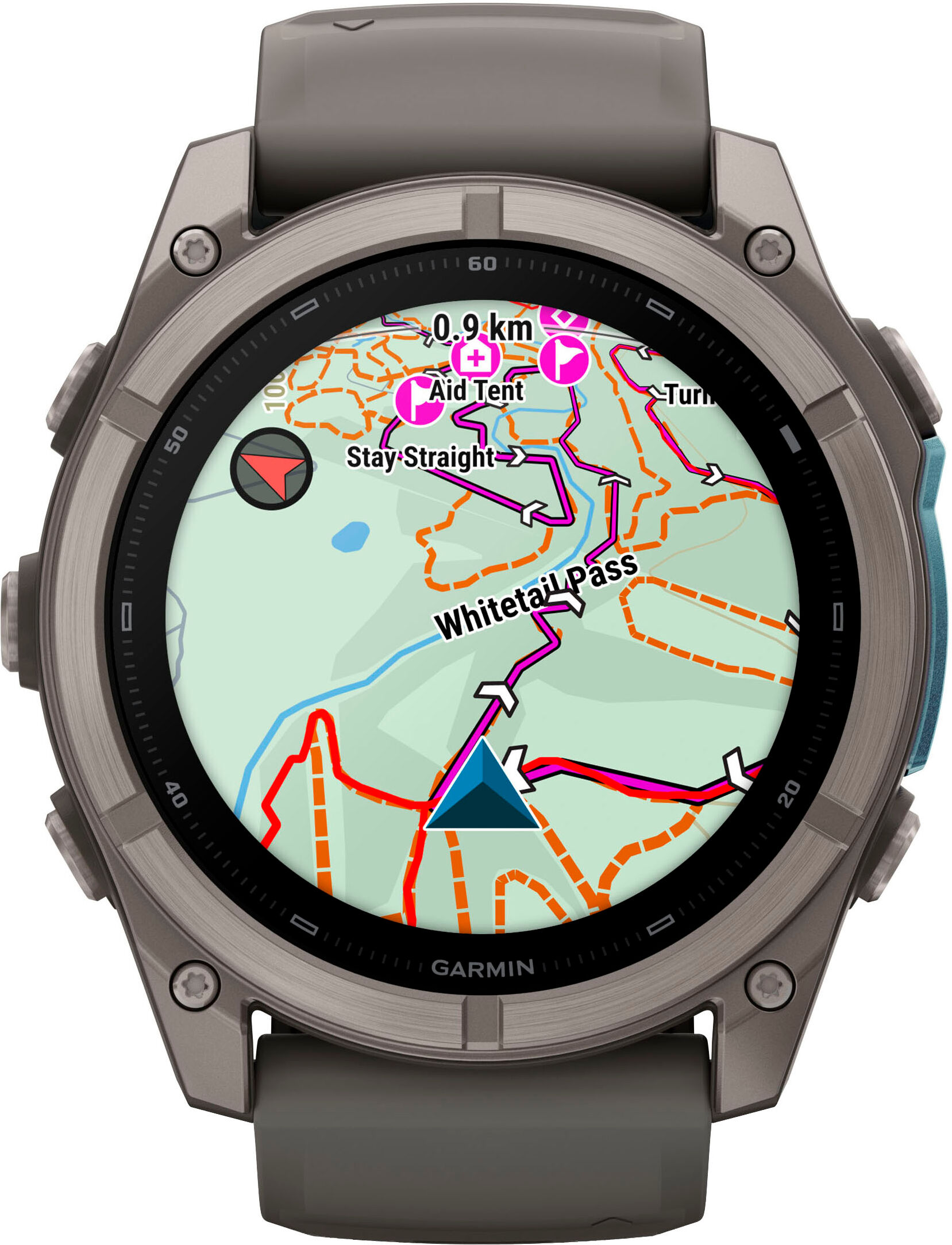 Garmin Smartwatch "Fenix 9", grau, kieselgrau, titan 3, 51mm, ohne eSIM, Smartwatches, Smartwatch