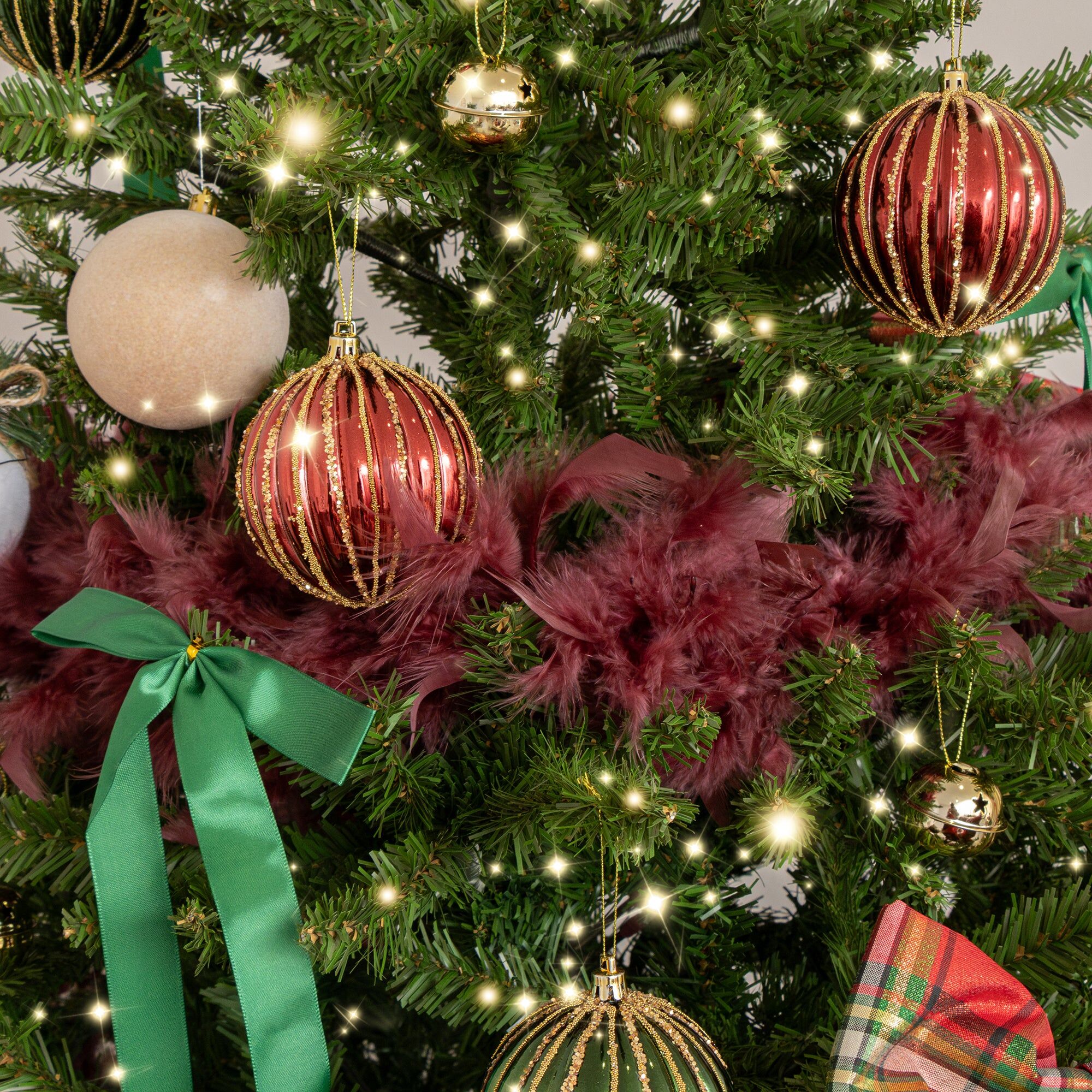 Large Oxblood Red Feather Boa Christmas Garland - 182cm (1.82m / 71.6') Feathers