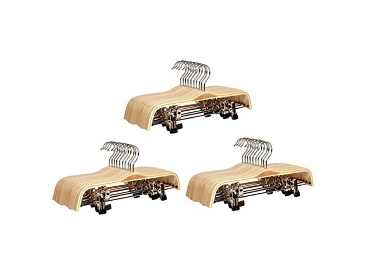 Jojomino 30 Pack Solid Finish Hosen/Rock Kleider Bügel mit Anti-Rost Clips Kleider Bügel