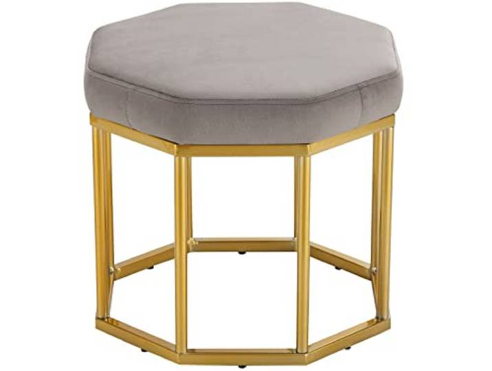 Ayda Hocker aus Samtbezug in grau Gold