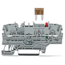 Wago 2002-1981/1000-414 2-Leiter-Sicherungsklemme,für Kfz-Mini-Flachsicherungen,mit Prüfmöglichkeit,grau 200219811000414  - 50 Stück