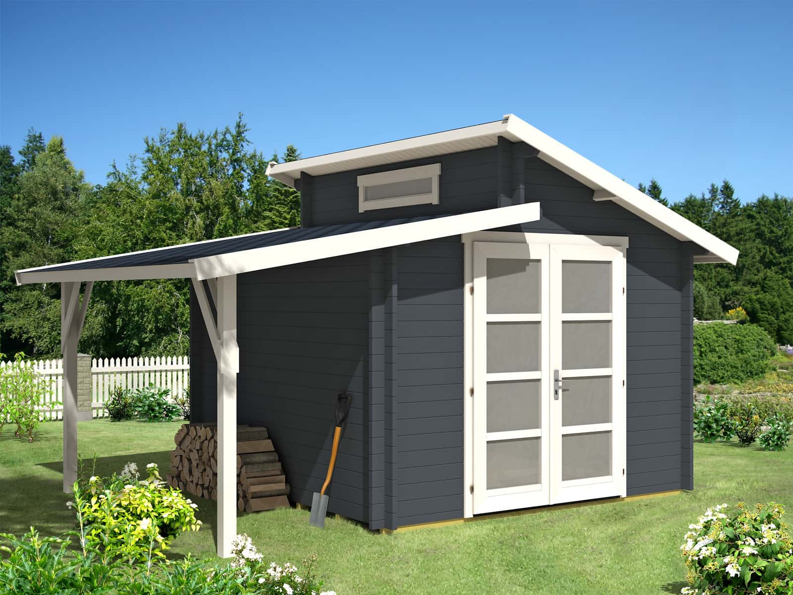 Alpholz Gartenhaus Aktiva mit Schleppdach 490x360cm Imprägn. Pinie 40mm