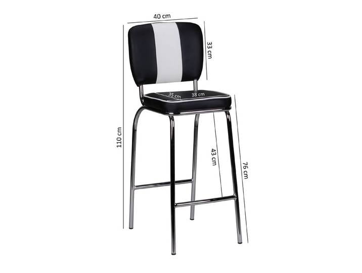 FINEBUY Barhocker SuVa2790_2 2er Set American Diner Barstuhl 50er Jahre Retro Stuhl (Barstuhl Schwarz / Weiß, 2er Set American Diner), Design Tresenstuhl Kunstleder, Tresenhocker USA