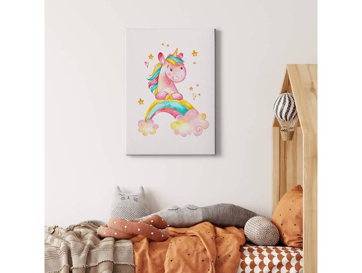 Impression sur toile The Unicorn Polyester PVC / Épicéa Rose foncé 50 x 70cm