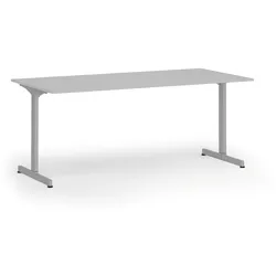 Bürotisch PRIMO BETA, 180x90 cm, graues Metallgestell, grau