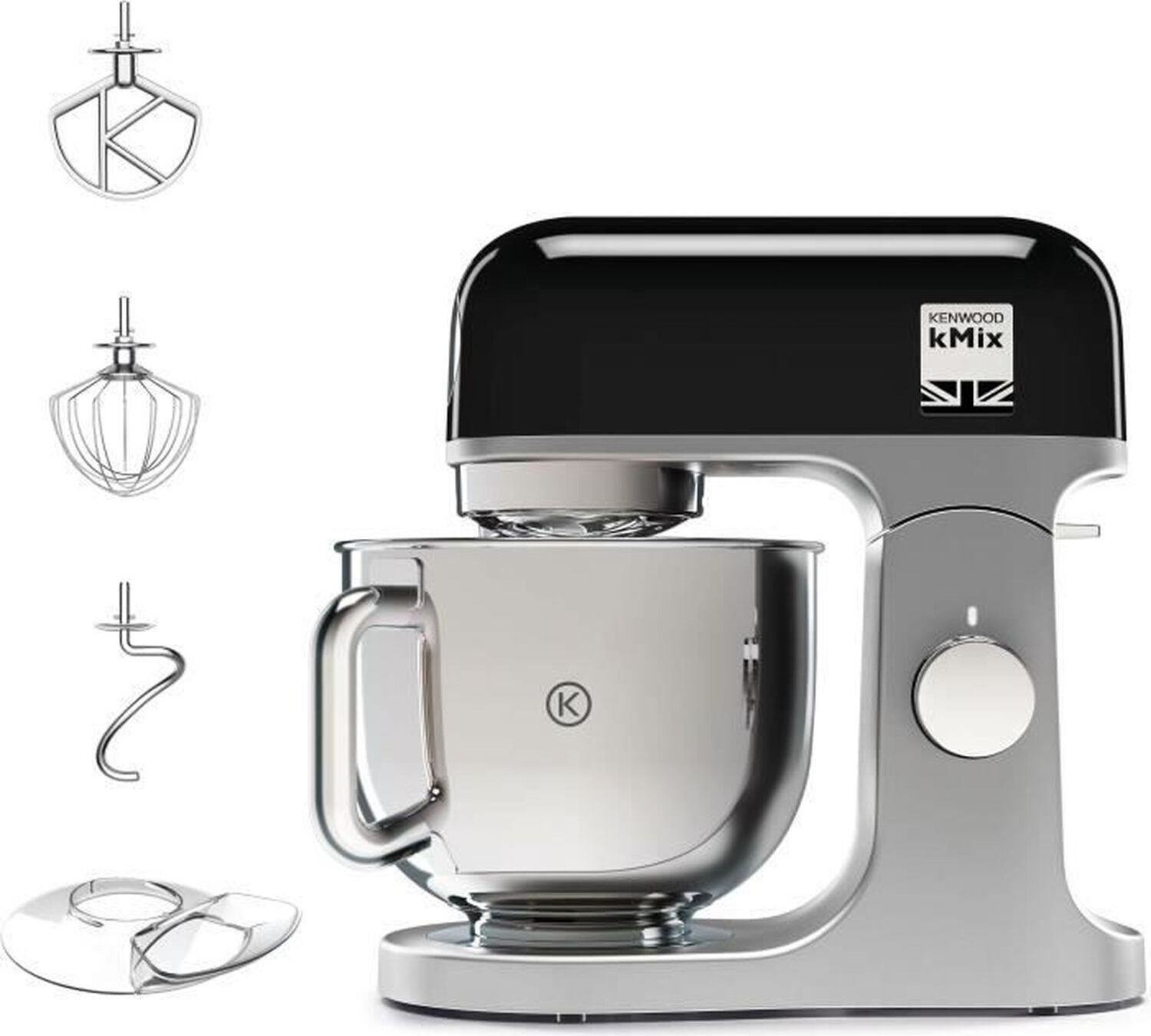 Kenwood KMIX750BK standmixer met 5 liter rvs mengkom, 6 snelheden en 3 accessoires, zwart