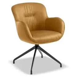 Segmüller Werkstätten Stuhlsessel Tilda02 Leder Orange Ocker