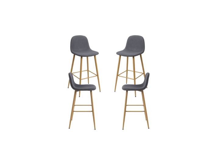 4er Set Teok Stoff Hocker - Gris dunkel