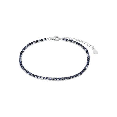 Armband AMOR "Tennisarmband", bunt (silberfarben, blau, blau), Armbänder, Damen, 20cm, Silber 925 (Sterlingsilber), Armband, mit Zirkonia (synth.)