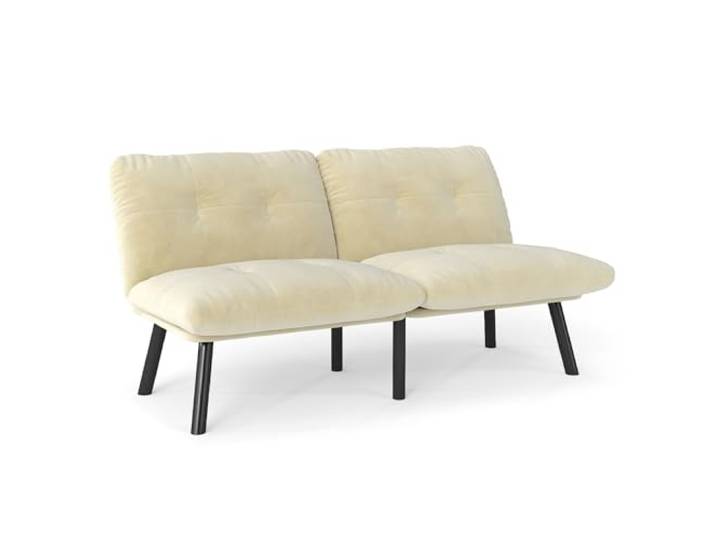 UNISOAR Couchbett mit 5 verstellbaren Positionen, 2-Sitzer Schlafsofa aus Samtstoff, klappbares Ecksofa mit dicken Polstern, ideal für Wohnzimmer und Wohnung als Schlafgelegenheit und Sitzmöbel