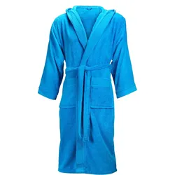 The One Towelling Unisex Bathrobe Hooded Bademantel T1-BH turquoise XXL/3XL