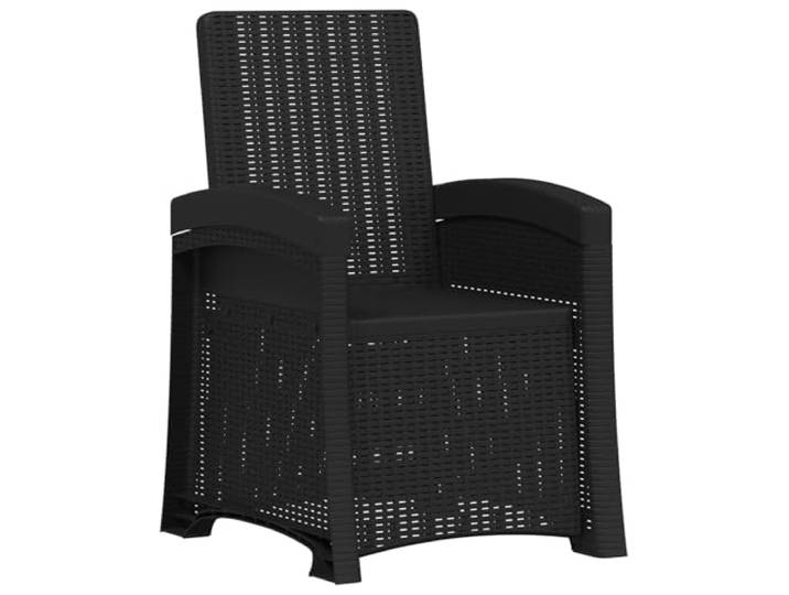 Coespram Liegesessel Garten Rattan-Optik Anthrazit 56x63x92 cm 3-fach verstellbare Rückenlehne für Sitzkomfort auf Balkon, Terrasse und Garten. Wetterfestes Polypropylen in Rattan-Optik.