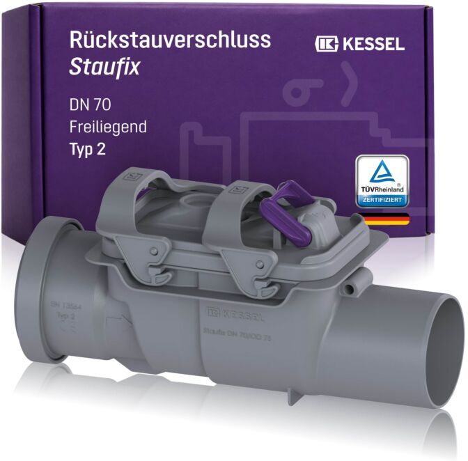 Kessel Rückstauverschluss Staufix 73070 DN70 aus Kunststoff
