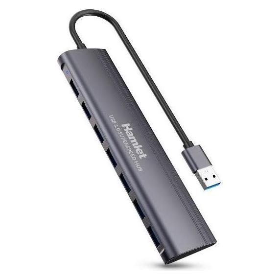 Hamlet Schlanker 7-Port Usb3.0 Hub (USB-A, 7 Ports) (XHUB-07A3)