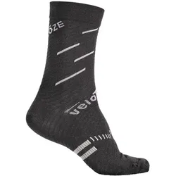 VELOTOZE Socken Merinowolle | schwarz / grau