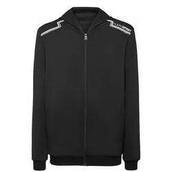 PLEIN SPORT Kapuzen-Sweatjacke, Größe XS in Schwarz 02