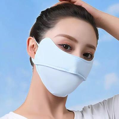Daily Discovery Ice Silk Sunscreen Mask UV Protection Face Cover For Cycling Hiking And Outdoor Sports blue