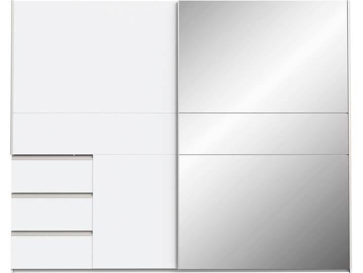Schwebetürenschrank FORTE, weiß, B:250,1cm H:200,5cm T:61cm, Holzwerkstoff, Schränke, Schwebetürenschrank, mit 3 Schubladen