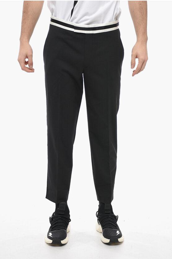 Slim Fit Hose JAMIE mit Kontrastdetails in Schwarz