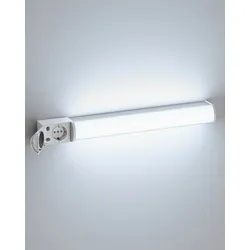 ledscom.de LED Spiegelleuchte FERIG, Bad-Lampe mit Steckdose, 49cm, 8,4 W, 964lm, weiß
