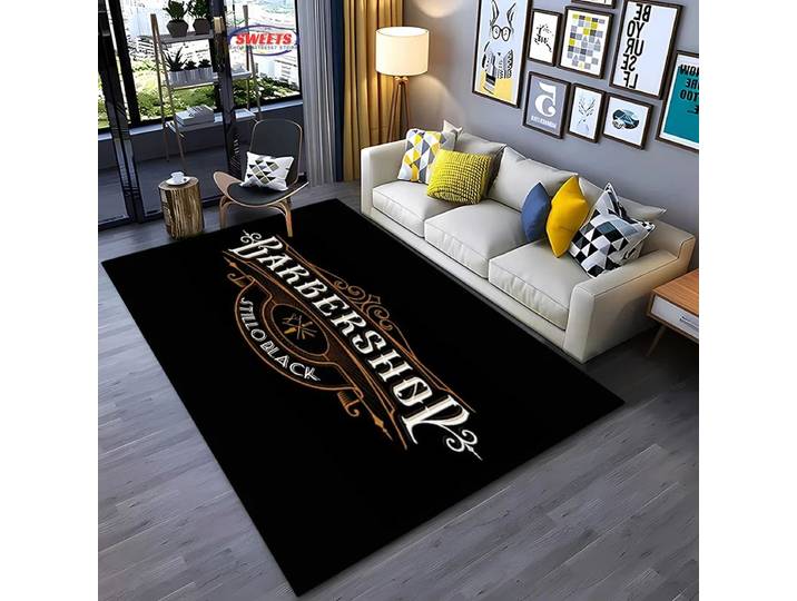 Tapis à motif de signe de salon de coiffure, articles ménagers pour salon et chambre à coucher, tapis de canapé pour chambre d'enfant, tapis antidérapant de sol en paillasson