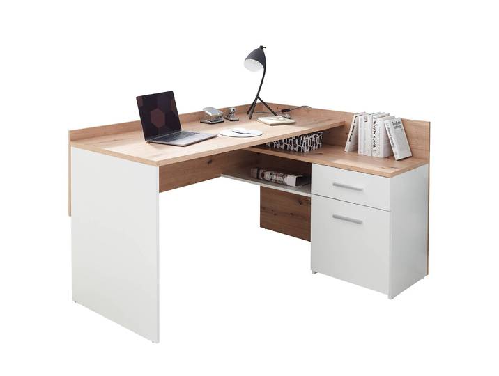 Bureau d’angle Dannes 143 x 80 x 122cm Blanc