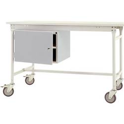 Manuflex ZB4733.9006 Gehäuse-Unterbau mobil, Nutzhöhe 1 Tür und Einlegeboden mm mit alusilber ähnlich RAL 9006. Für Tischtiefe 800 mm