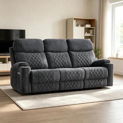 EBELLO Power Reclining Sofa Multiple Configurations with Center Console Cup Holders Hidden Storage USB & Type-C Charging Ports