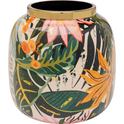 Dekovase KARE DESIGN "Jungle 17cm", bunt (mehrfarbig), B:17cm H:17cm T:17cm, Stahl, Vasen