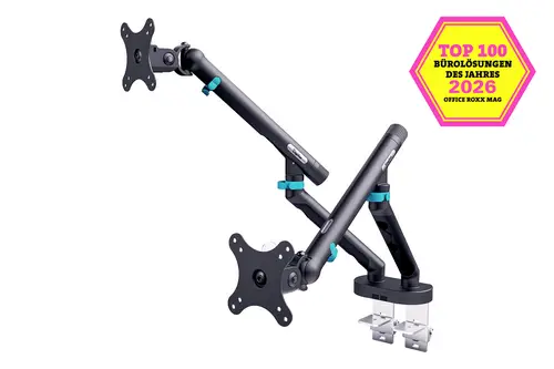 Digitus Monitor-Tischhalterung 2 Display(s) 88,9cm (35") Schwarz Drehbar, Höhenverstellbar, Neigbar, Rotierbar, Schwenkbar