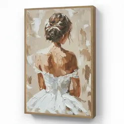 WANDLEUCHTE MIT AKKU Frau - Farbe - Abstrakt - Beige - Modern Dimmbar 60x90 cm Wandlampe