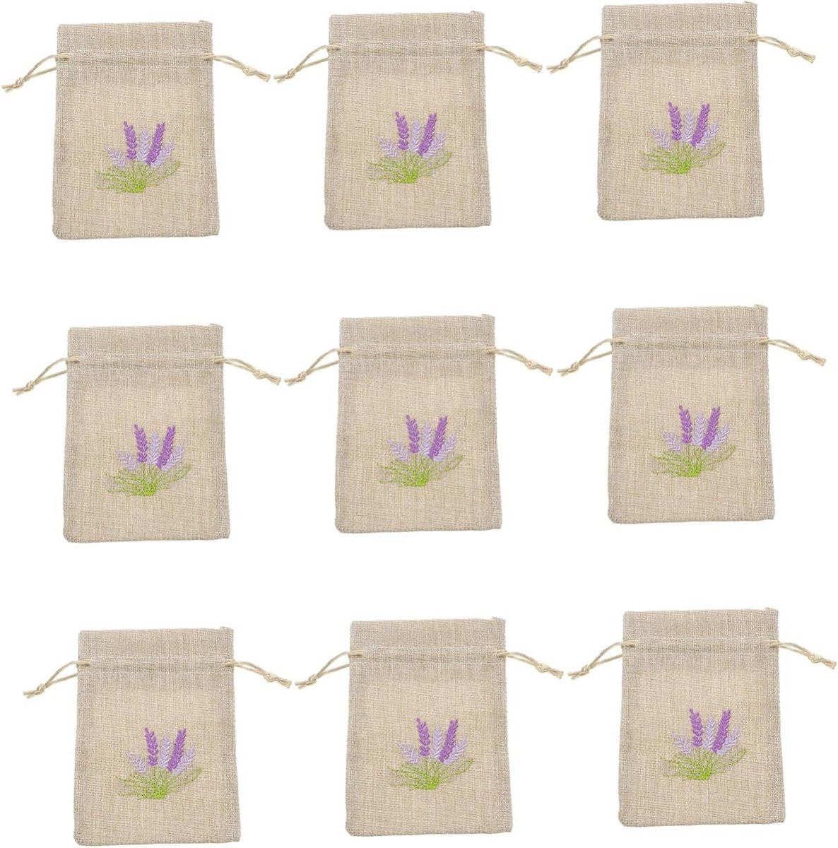 Set van 10 herbruikbare lege geurzakjes met trekkoordsluiting, Multi, 14 x 10 cm