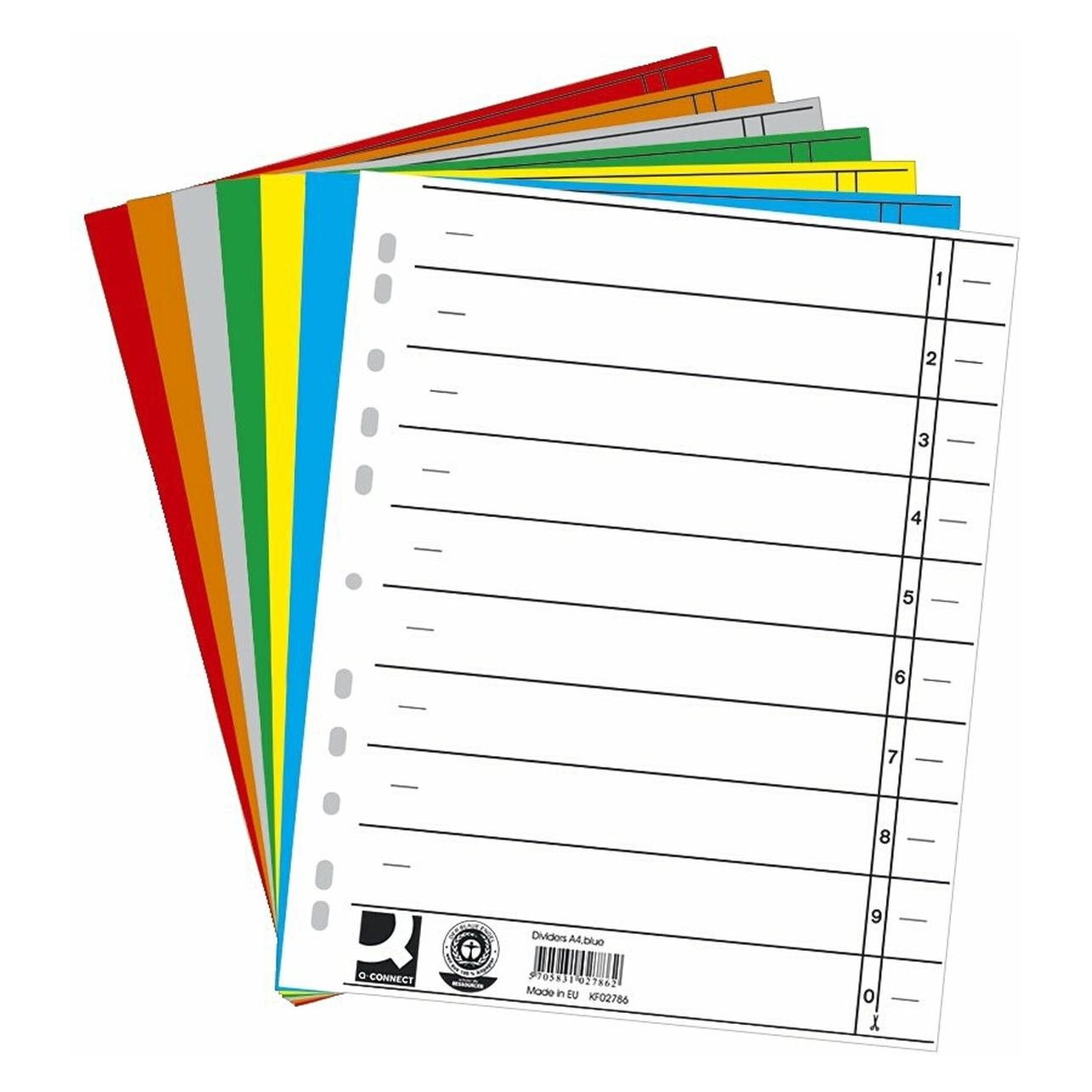 Q-Connect Trennblatt 100 Stück sortiert (KF00642)