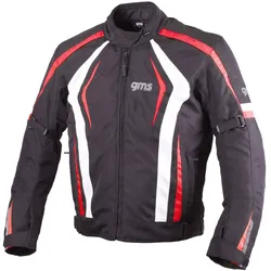 GMS-Moto Pace, Textiljacke - Schwarz/Rot/Weiß - 3XL