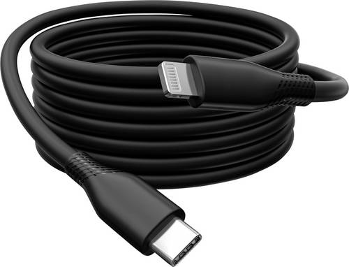Digitus USB-Kabel USB 2.0 Apple Lightning Stecker, USB-C Stecker 2.00m Schwarz Flexibel, hochflexibel, mit USB, Silikon