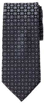 Men's Big & Tall KS Signature Extra Long Classic Geo Tie by KingSize in Midnight Black Dont Use Necktie