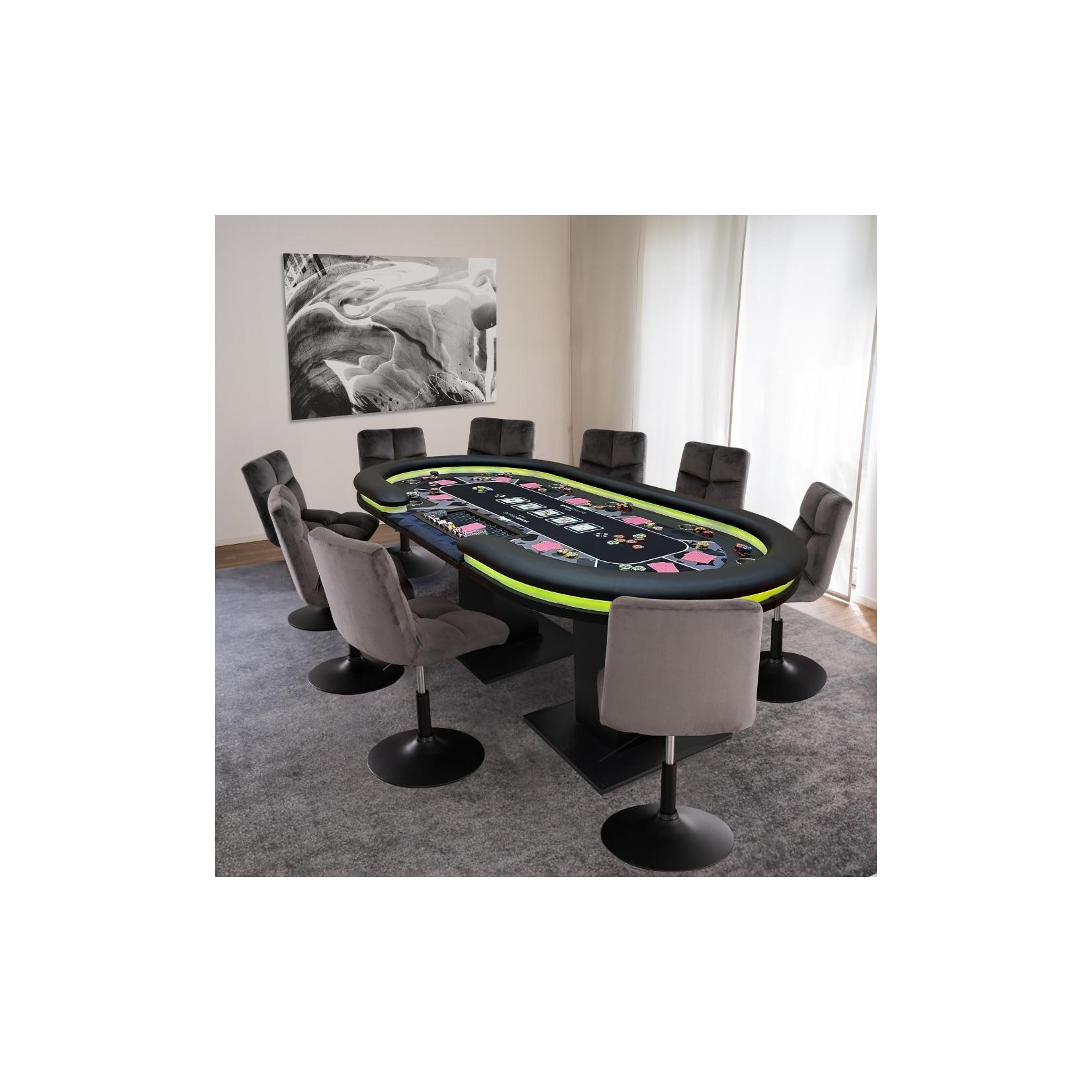 HOME DELUXE LED Pokertisch FLUSH - Für 9 Personen