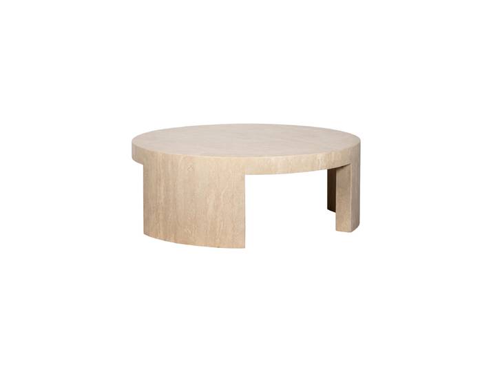 Runder Design Salontisch „Biltmore“, aus italienischem Travertinstein Beige Richmond Interiors