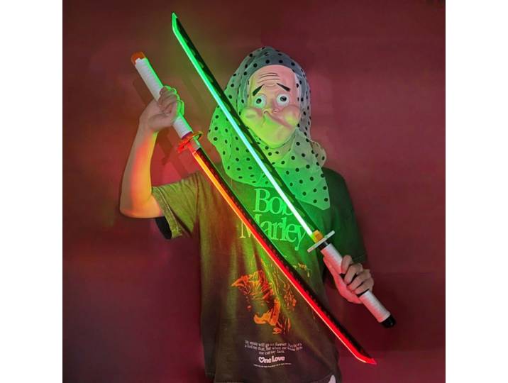 30/40 pouces lumineux Kyoujurou Katana Kimetsu No Yaiba Anime démon Slayer Cosplay accessoire lumière épée taille réelle japonais Katana jouet