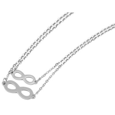 Kette ohne Anhänger ADELIA´S "Halskette mit Anhänger – Unendlichkeitszeichen aus Edelstahl", silber, Halsketten, Damen, 48cm, Edelstahl, Zum Verschenken – ideal zum Jubiläum