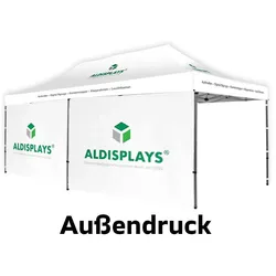 Aluminium Promotionzelt bedruckte Seitenwand 6m