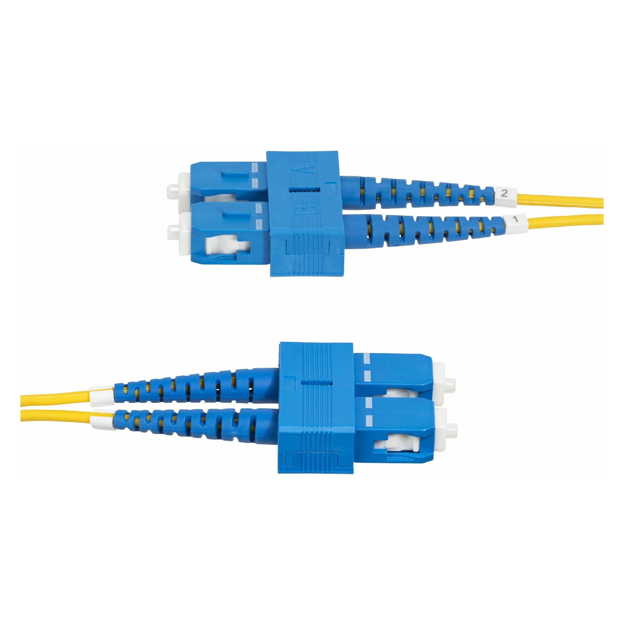 StarTech com 2 Meter LWL Patchkabel SC SC (UPC) Singlemode OS2 Duplex, 9/125µm, 40G/100G, Biegeunemp (2 m) (SMDOS2SCSC2M)