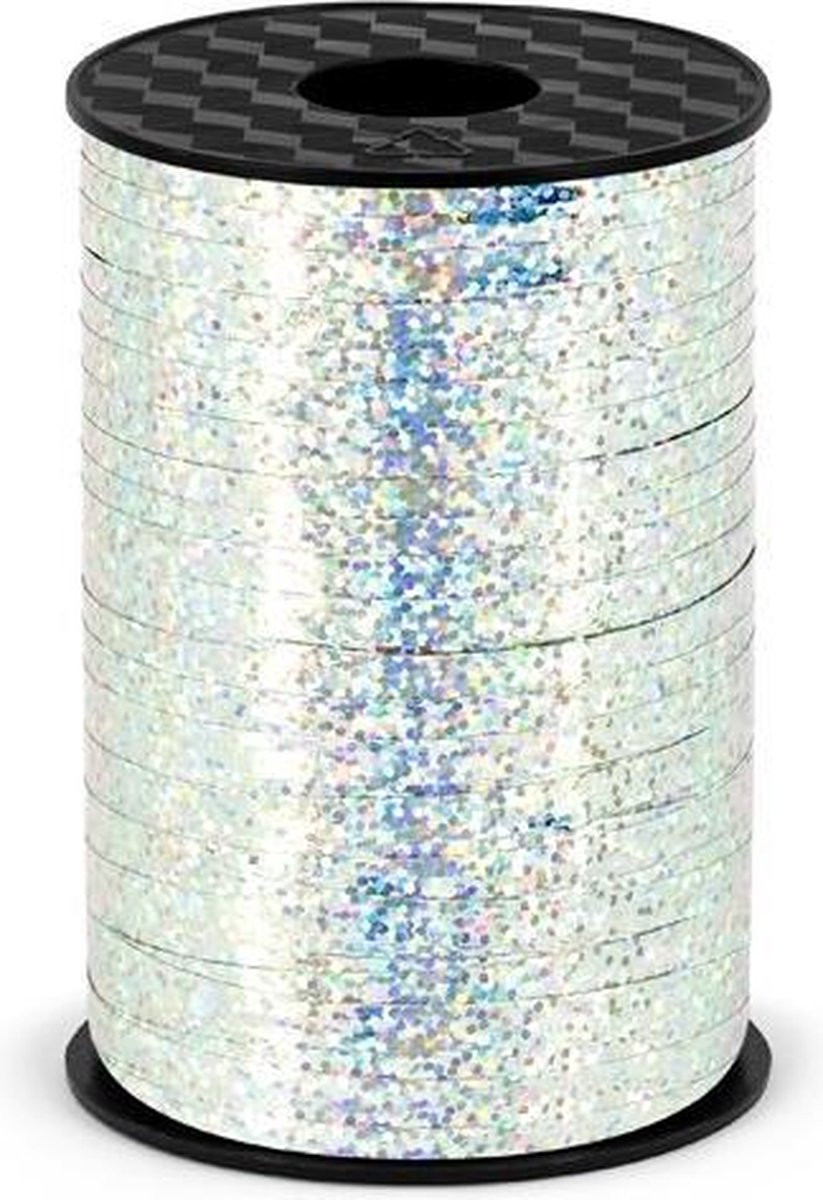 Party Deco Polyband Holografisch Zilver - 225m